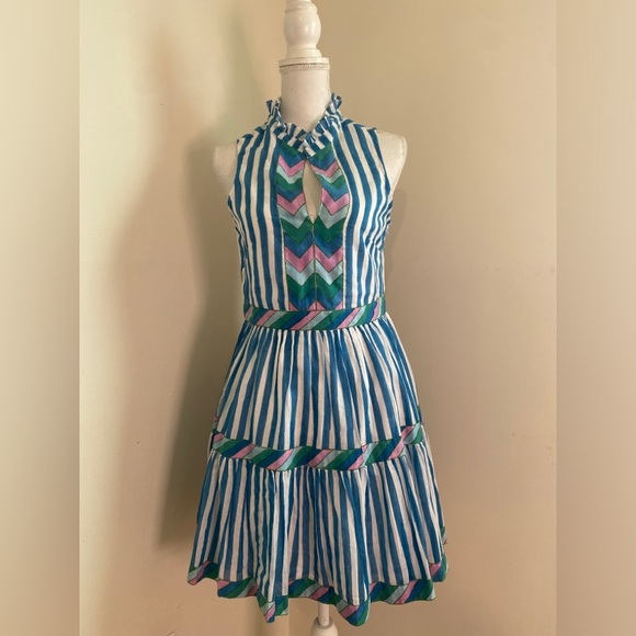 Tuckernuck Oliphant Yoke Dress in Playa Blue Size Small - Picture 2 of 12